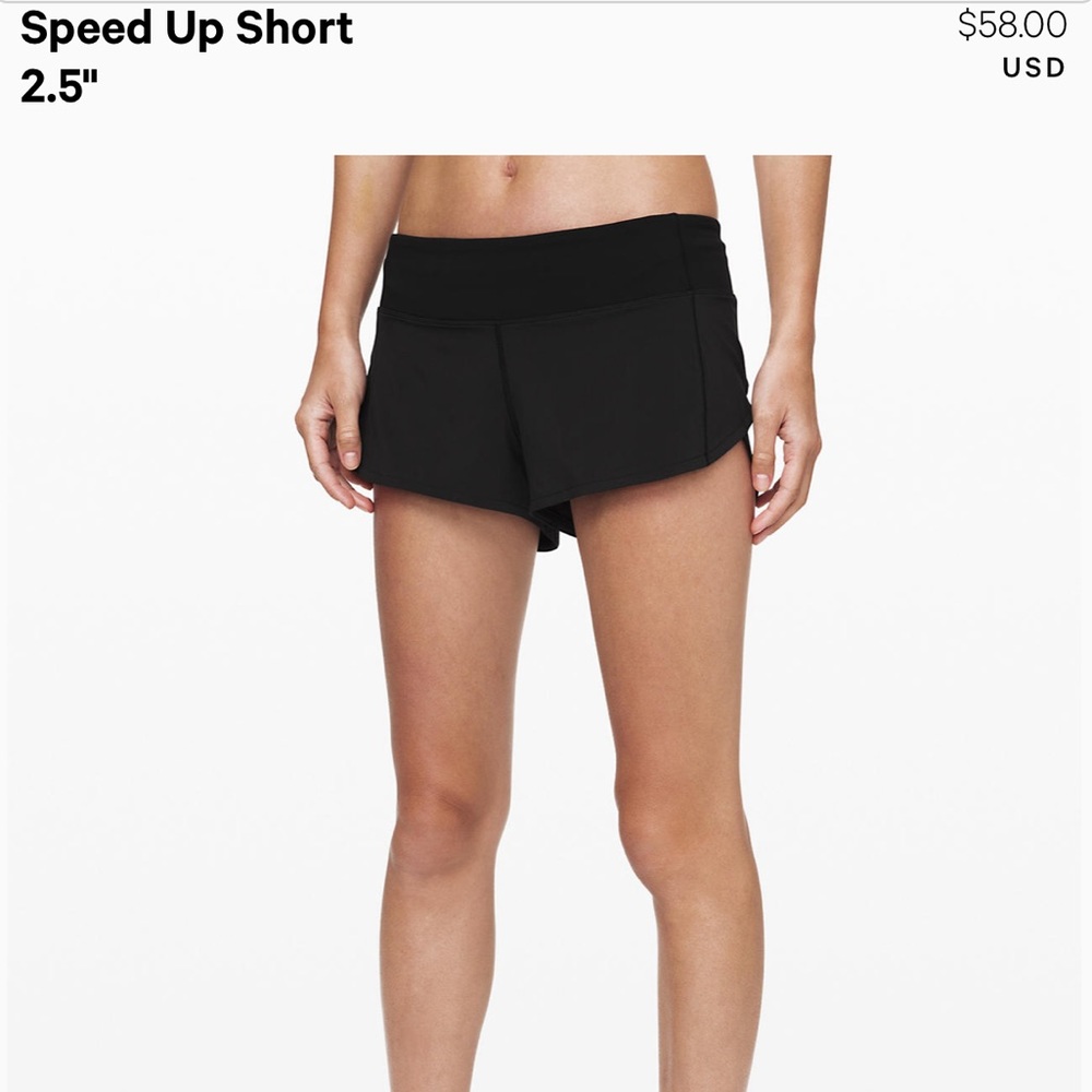 Lululemon black speed shorts